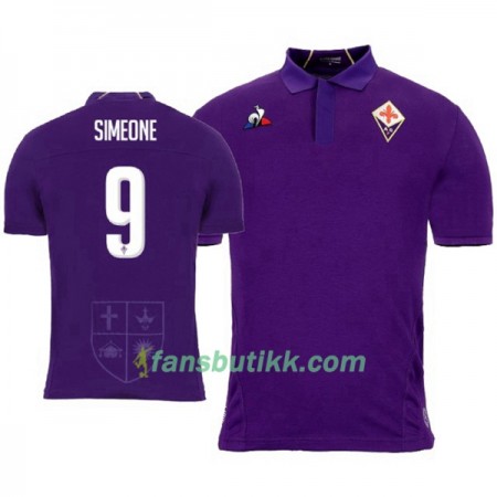 Fotballdrakt ACF Fiorentina Simeone 9 Hjemmetrøye 2018-2019 Kortermet